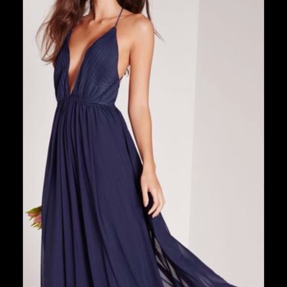 navy blue floor length formal dress